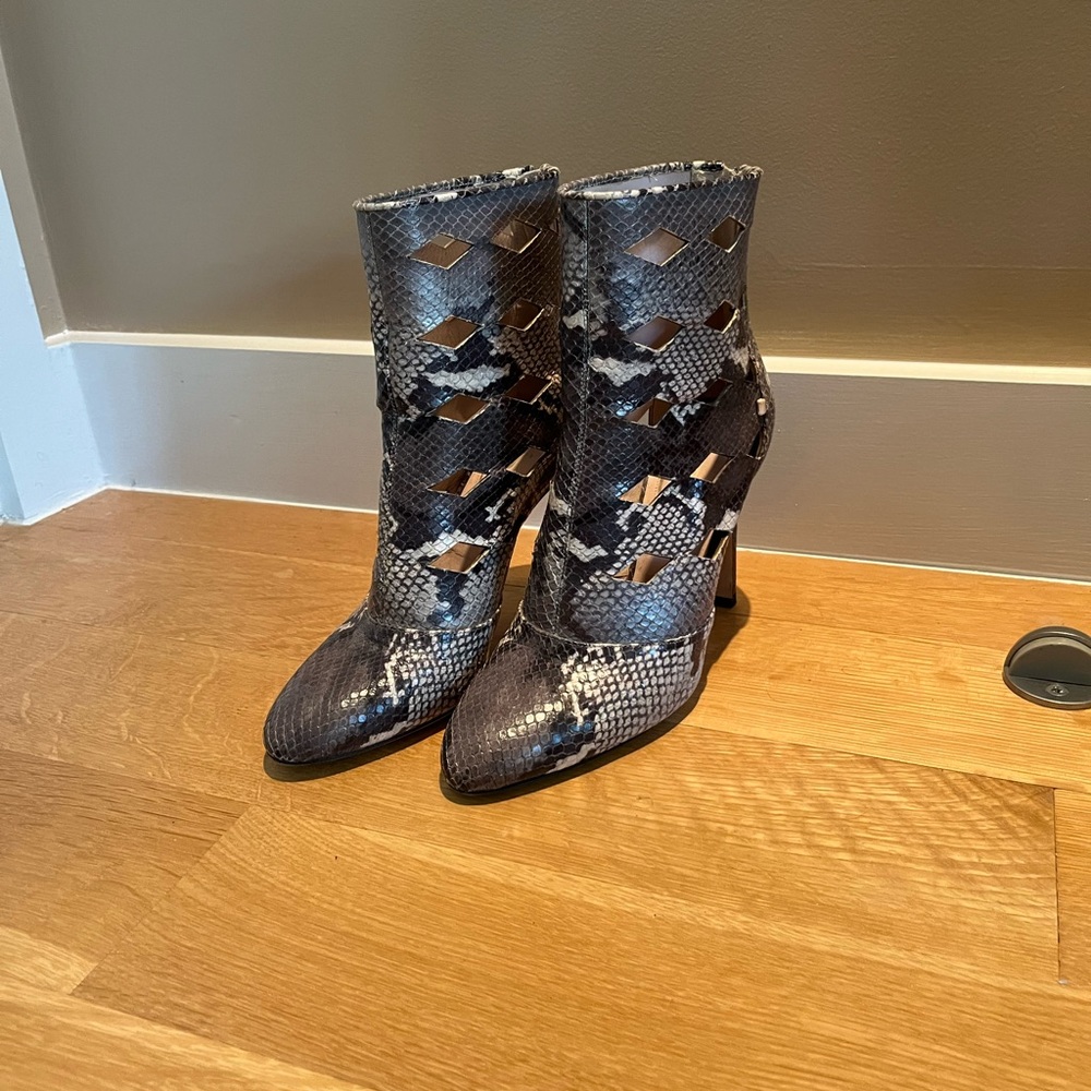 Sjp Collection Snake Print Heeled Boot - image 3